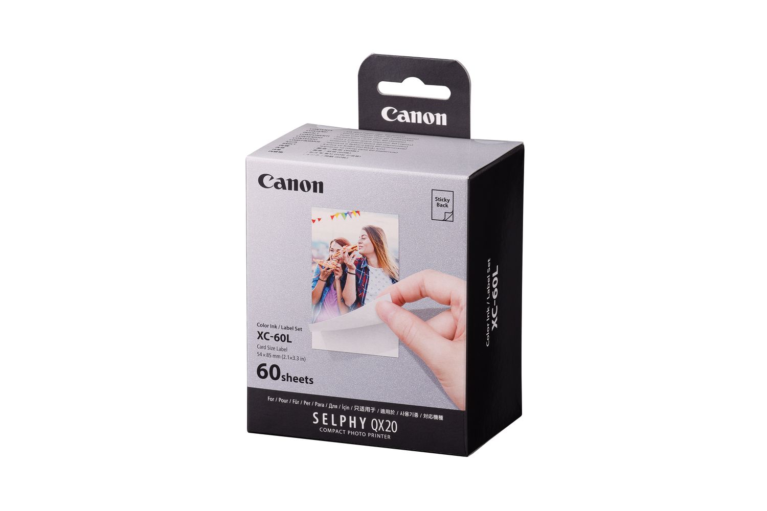 CANON SELPHY COLOR INK/LABEL XC-60L CARD SIZE SET FOR QX20 - 60 SHEET