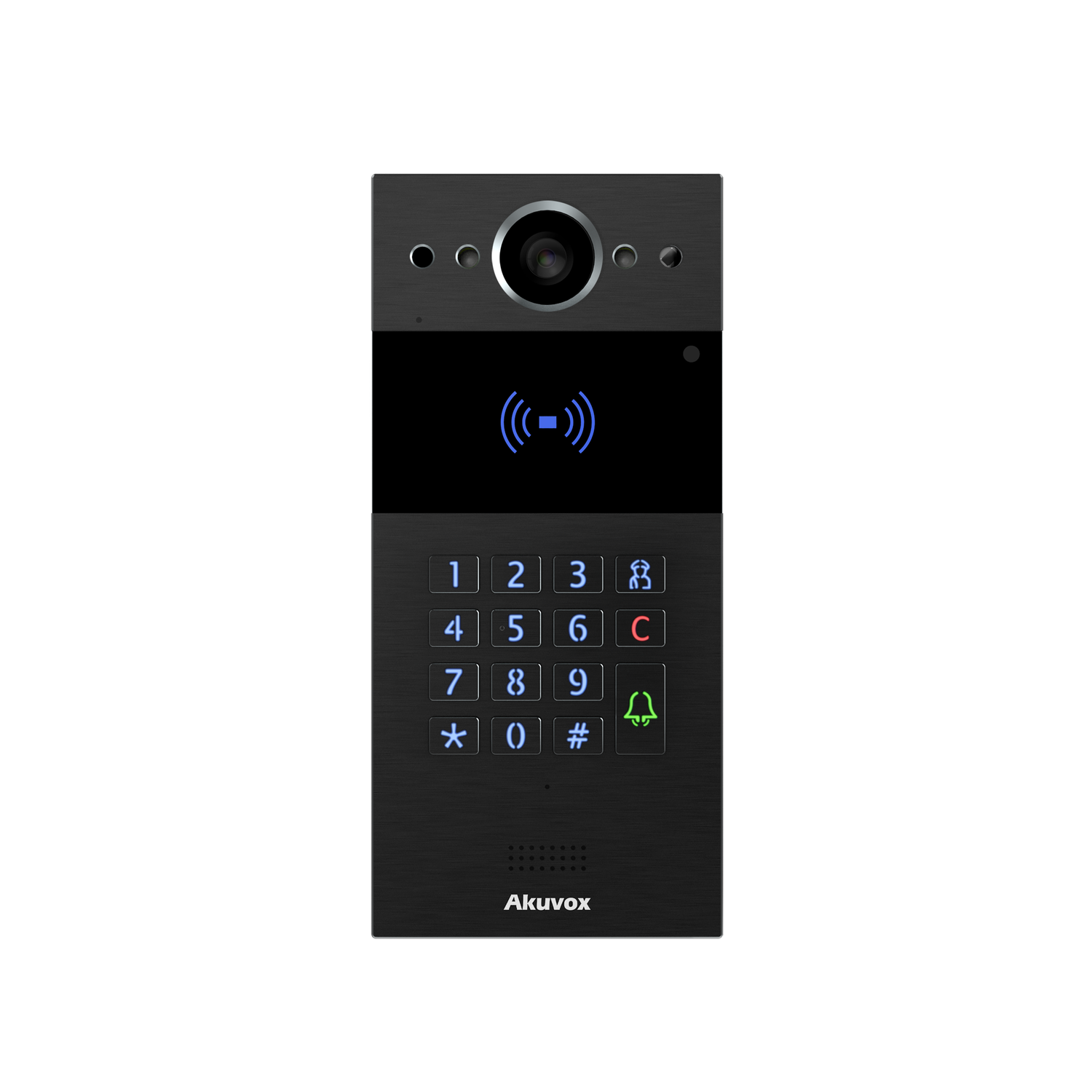 SIP INTERCOM WITH KEYPAD AND RF CARD READER BLACK BLACK