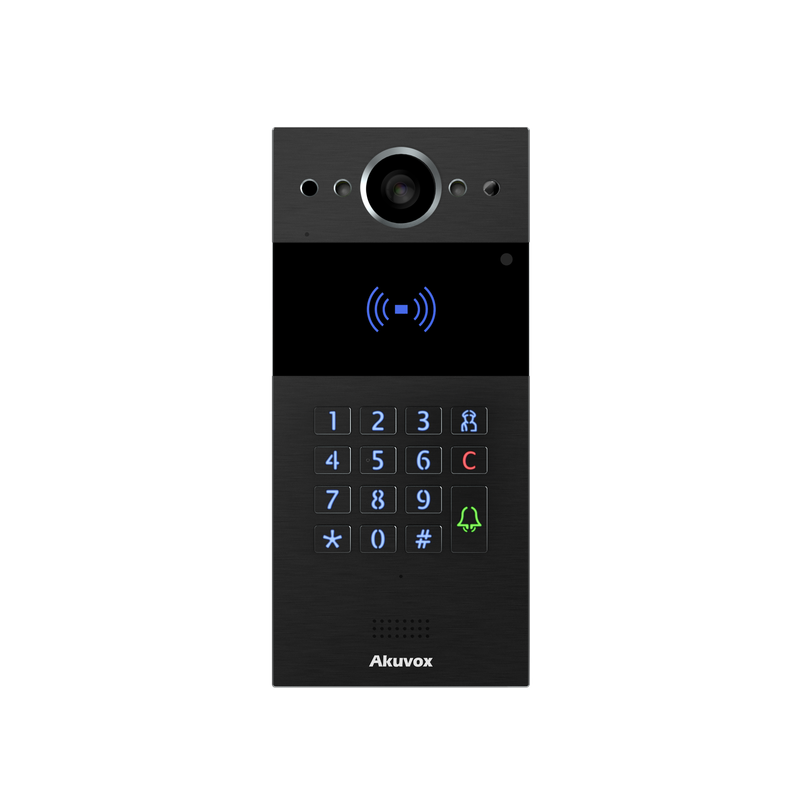 SIP INTERCOM WITH KEYPAD AND RF CARD READER BLACK BLACK