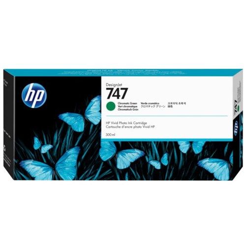 HP 747 300-ML CHROMATIC GREEN DESIGNJET INK CARTRIDGE