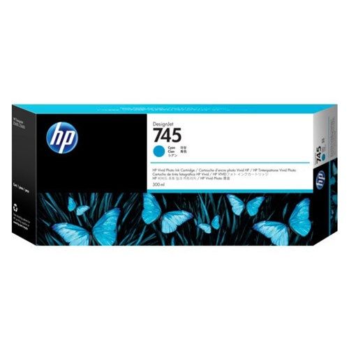HP 745 300-ML CYAN DESIGNJET INK CARTRIDGE