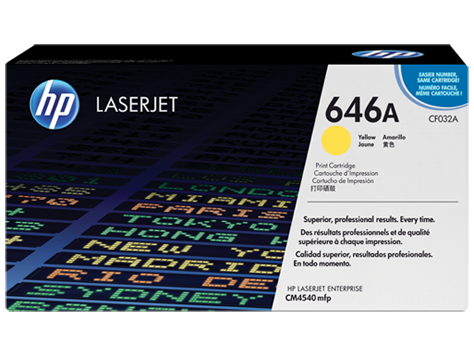 HP 646A YELLOW TONER 12500 PAGE YIELD FOR CLJ CM4540