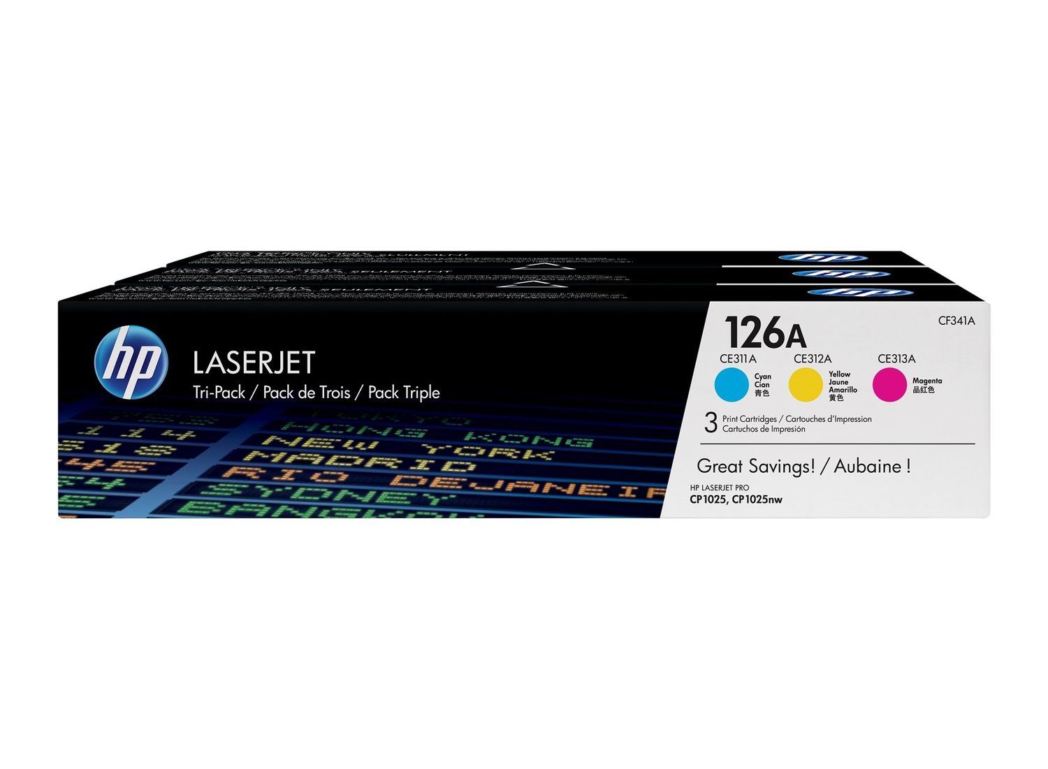 HP 126A CYM TRI-PACK LJ TONER CARTRIDGE