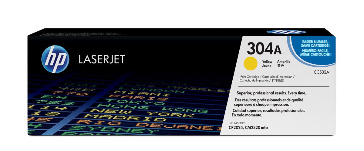 HP 304A YELLOW TONER 2800 PAGE YIELD FOR CLJ CP2025 CM2320 MFP