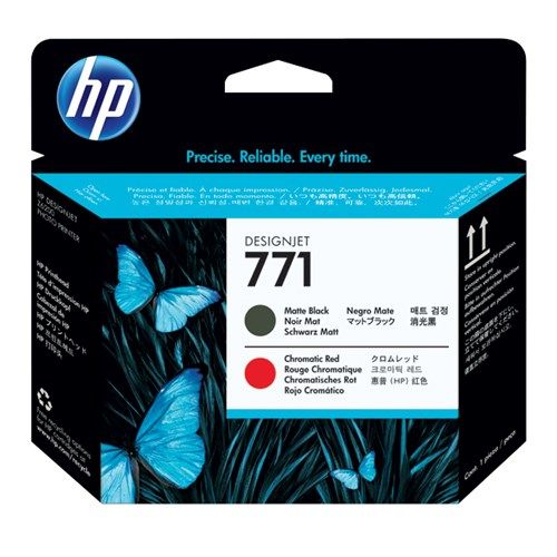 HP 771 MATTE BLACK & CHROMATIC RED DESIGNJET PRINTHEAD