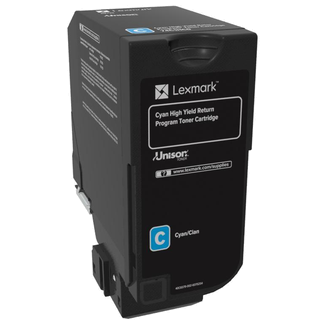 LEXMARK CS725 CYAN HIGH YIELD RETURN PROGRAM TONER CARTRIDGE 12K