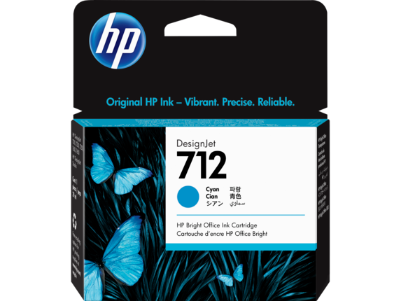 HP 712 29ML CYAN DESIGNJET INK CARTRIDGE FOR T230/T250/T650/STUDIO