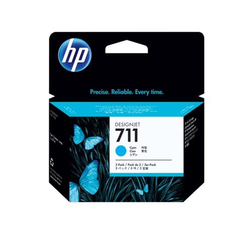 HP 711 CYAN INK CARTRIDGE 3-PACK 29-ML FOR DESIGNJET T120 T520