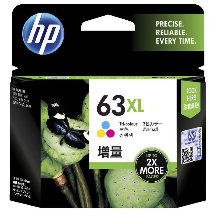 HP 63XL HIGH YIELD TRI-COLOR ORIGINAL INK CARTRIDGE