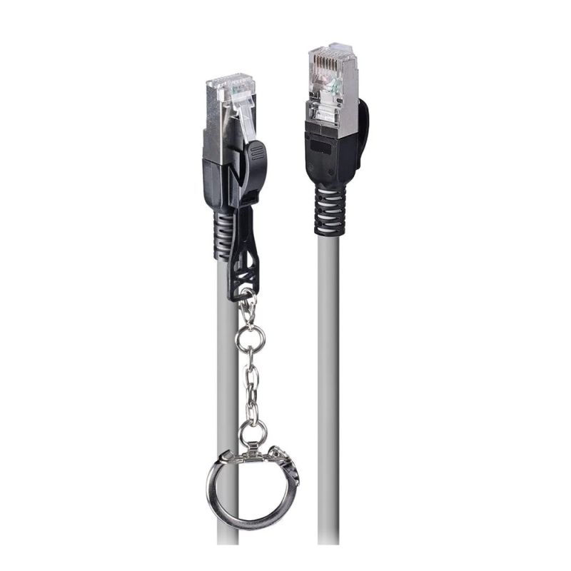 Lindy 5m Cat.6A S/FTP Locking Ethernet Cable - Grey