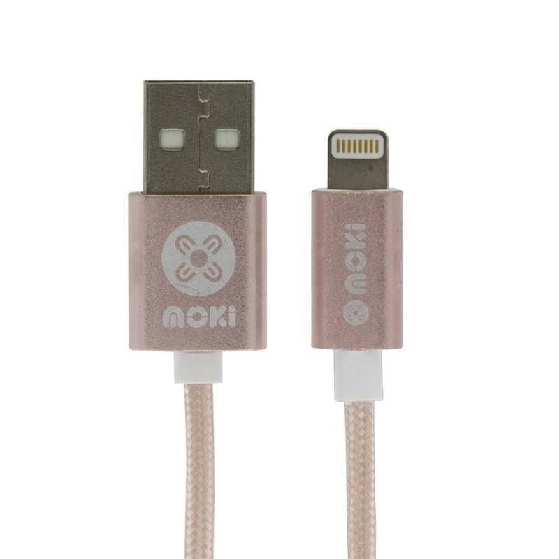 Moki International 90cm SynCharge Braided Lightning Cable - Rose Gold