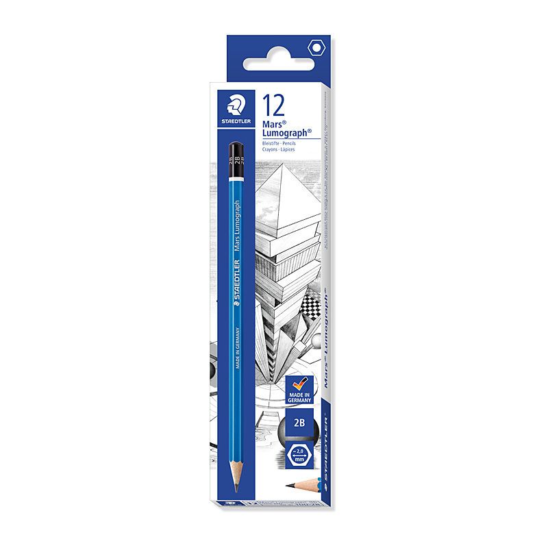 Staedtler Mars Lumograph 100-2B Drawing Pencil - Box of 12