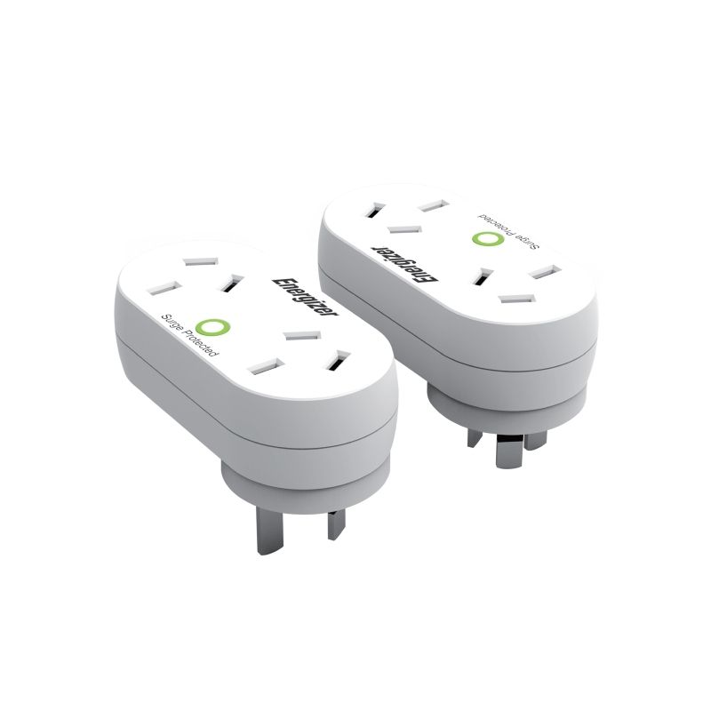 Energizer ET-SDAW 2-Port Power Adaptor with Surge Protection Twin Pack