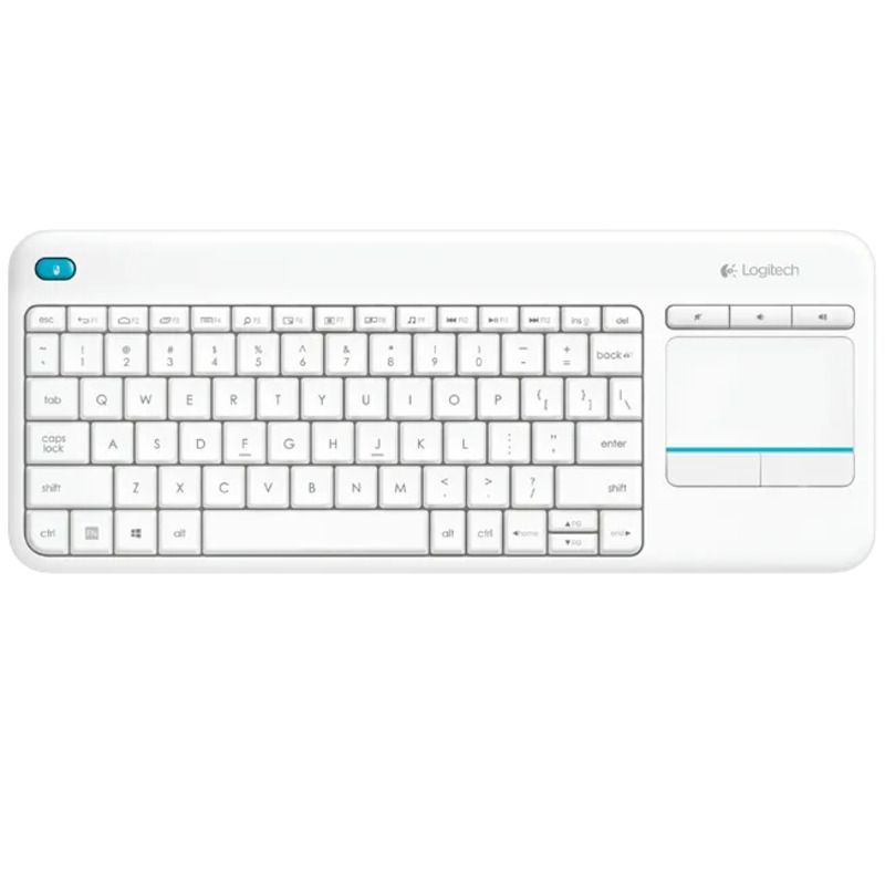 Logitech K400 Plus Touchpad Keyboard for TV Connected PC (White)