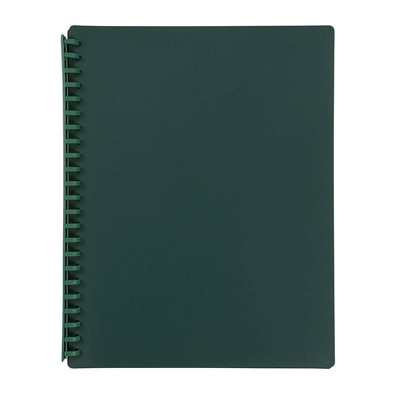Marbig Refillable Display Book 20 Pocket Dark Grn