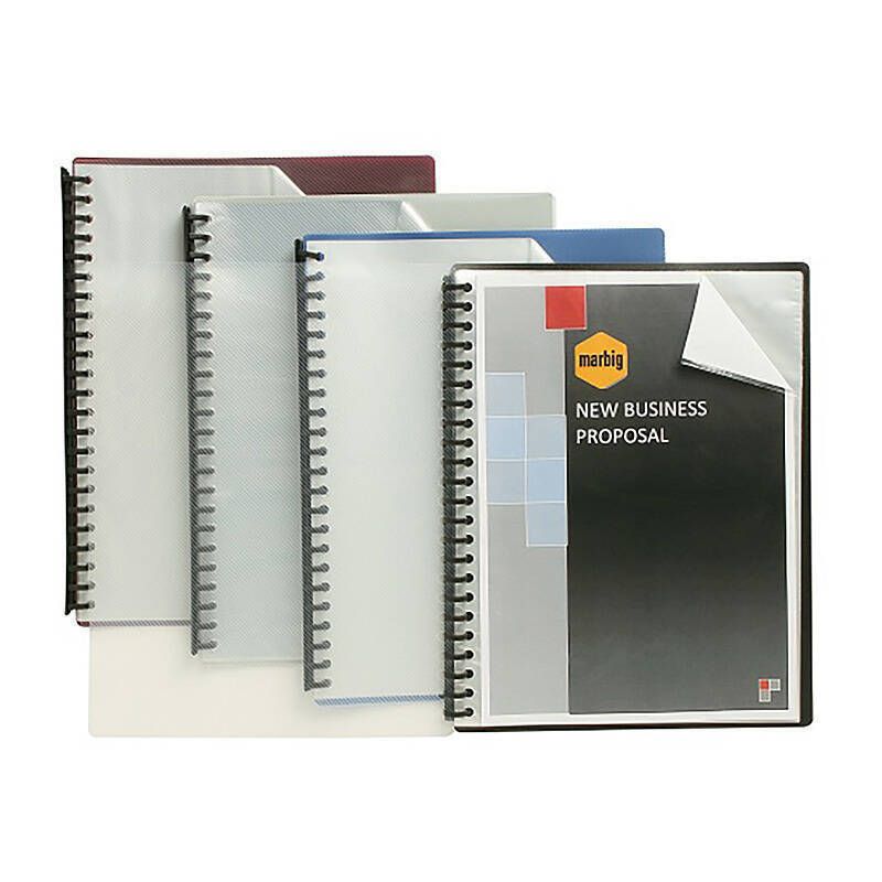 Marbig Refillable Display Book 20 Pocket Clear/Blk