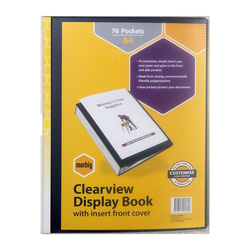 Marbig Clearview Non-Refillable D/Book 100 Poc Blk