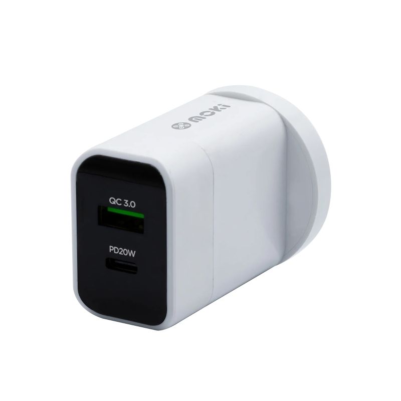 Moki PD &amp; QC USB-A/C Wall Charger 20W