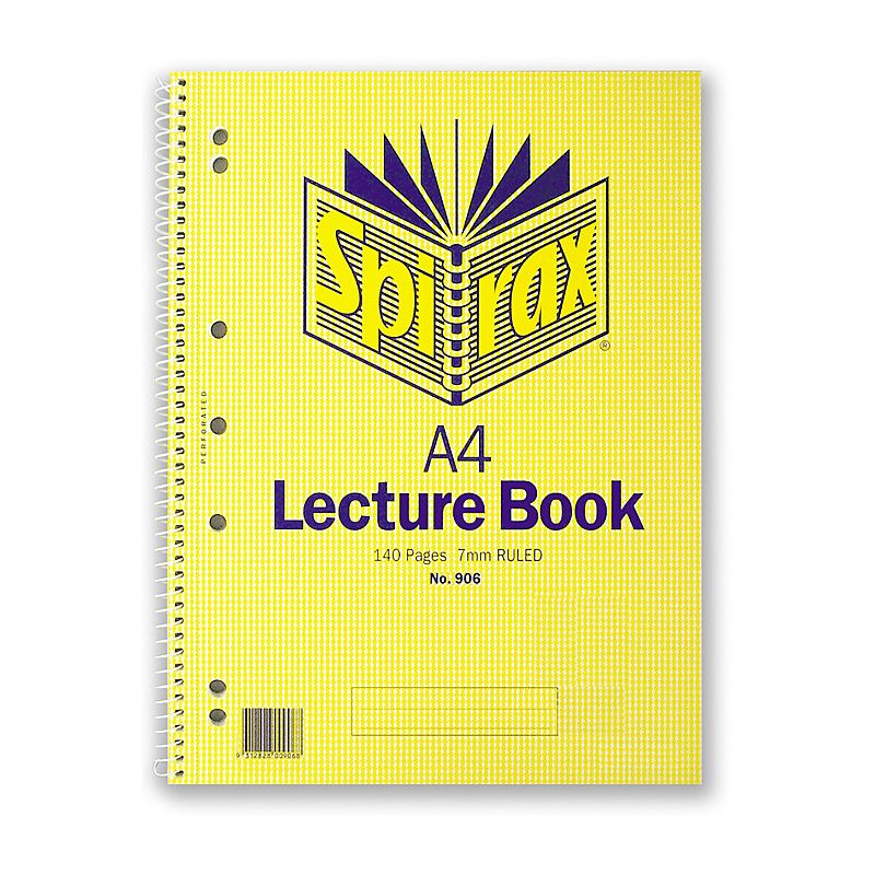 Spirax 906 Lecture Book A4 140 Pages S/O Pk10