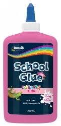 GLUE BOSTIK 250ML SCHOOL COLOURED PINK