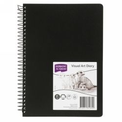 SP- VISUAL ART DIARY DERWENT ACADEMY A5 PORTRAIT BLACK 120PG