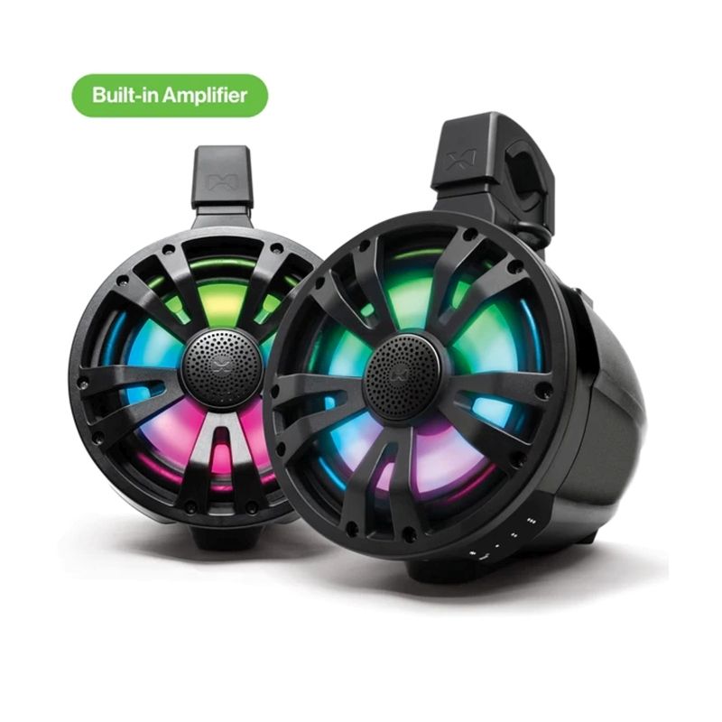 ECOXGEAR ETA08 2-Pack Black 8 Inch Marine Amplified Speakers ECOXGEAR ETA08 2-Pack Black 8 Inch Marine Amplified Speakers