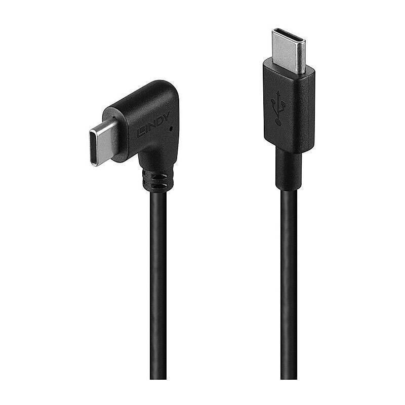 Lindy 0.5m USB 2.0 Type C Cable, 90� Right Angle Lindy 0.5m USB 2.0 Type C Cable, 90� Right Angle