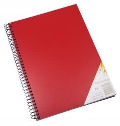 VISUAL ART DIARY QUILL A4 SPIRAL RED COVER 60LF
