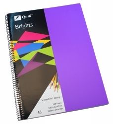 VISUAL ART DIARY QUILL A3 BRIGHTS DARK PURPLE 60LF VISUAL ART DIARY QUILL A3 BRIGHTS DARK PURPLE 60LF