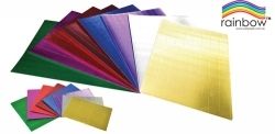 CRAFT BOARD RAINBOW 500X700 FOIL CORRUGATED ASST PK8