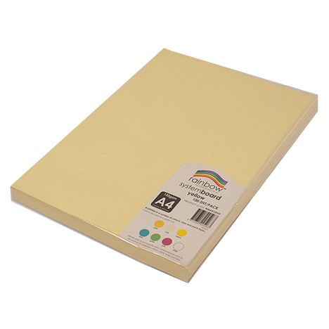 SP- SYSTEM BOARD RAINBOW A4 150GSM YELLOW PK100