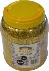 GLITTER RAINBOW BULK 1KG JAR GOLD