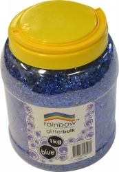 SP- GLITTER RAINBOW BULK 1KG JAR BLUE