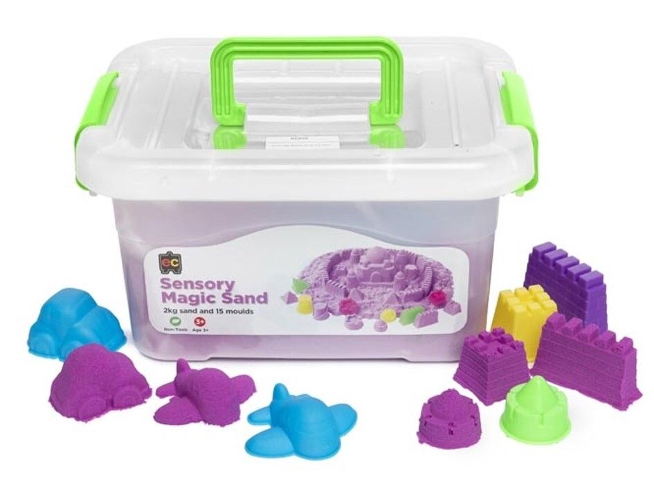 SENSORY SAND EC 2KG MAGIC PURPLE WITH 18 MOULDS