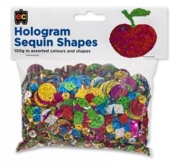 SEQUINS EC 150GM HOLOGRAM ASST SHAPES