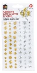 ADHESIVE CRYSTALS EC GOLD & SILVER PK60