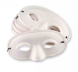 PAPER MACHE MASKS EC HALF FACE WITH ELASTIC PK24