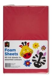 FOAM SHEETS EC A4 ASST COLOURS PK40