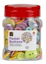 BUTTONS EC PASTEL ASST JAR 400GM