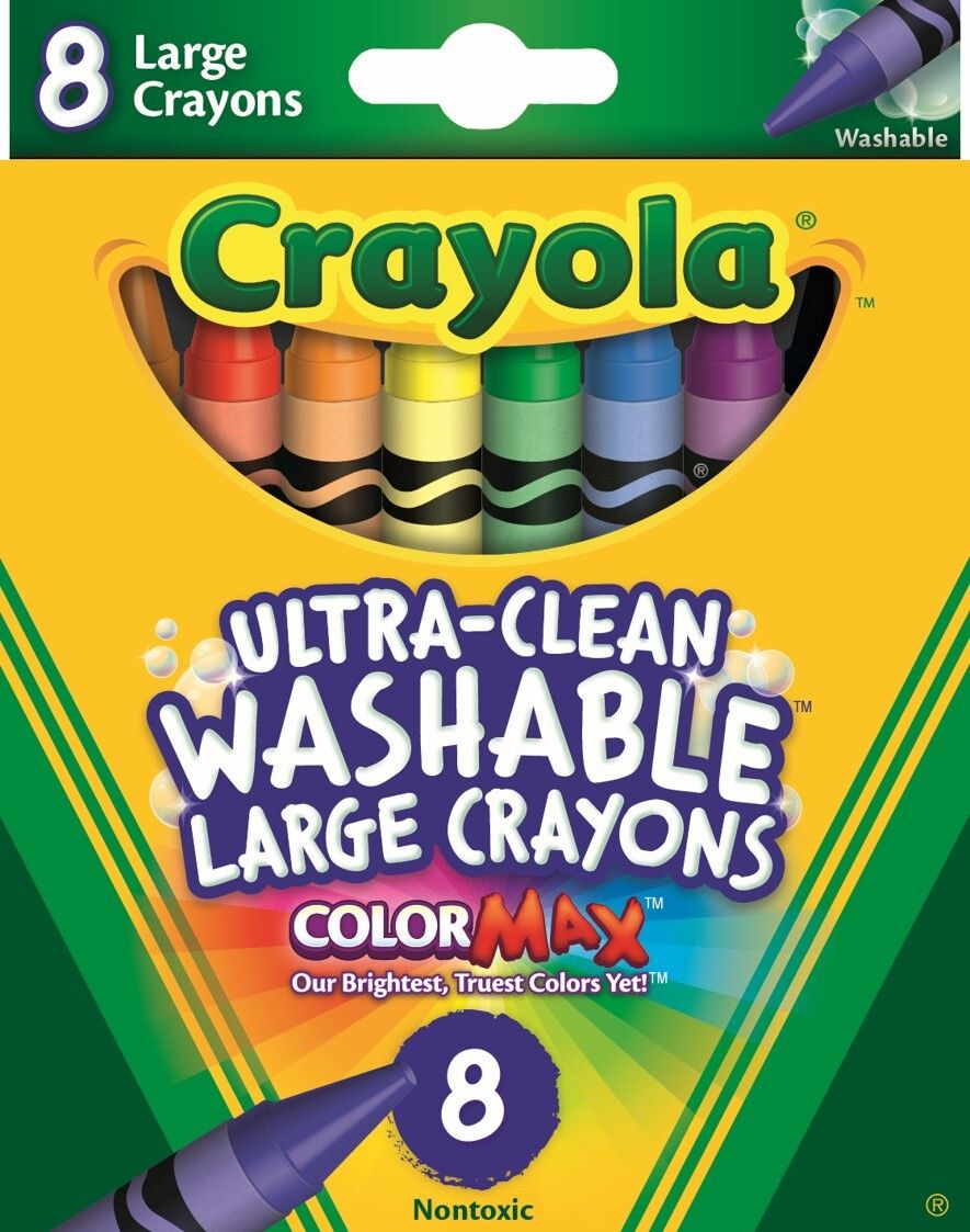 CRAYONS CRAYOLA LARGE WASHABLE PK8
