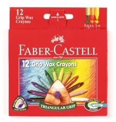 CRAYONS FABER-CASTELL WAX TRIANGULAR GRIP PK12