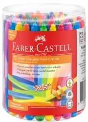 CRAYONS FABER-CASTELL TRIANGULAR TWIST BUCKET ASST PK72