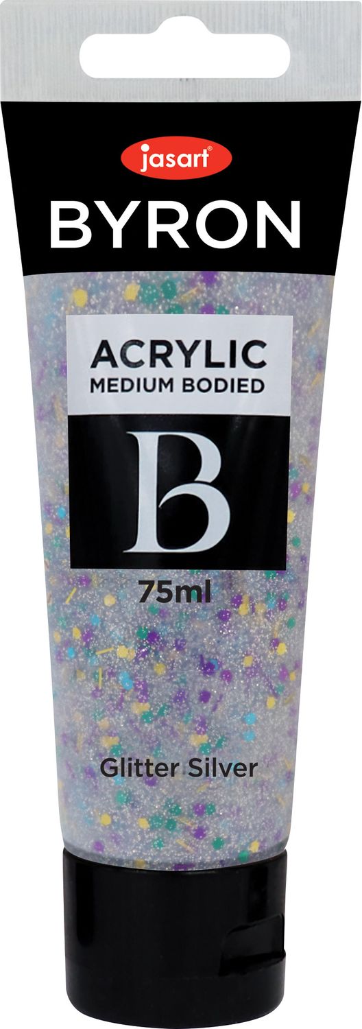 PAINT JASART BYRON ACRYLIC 75ML GLITTER SILVER