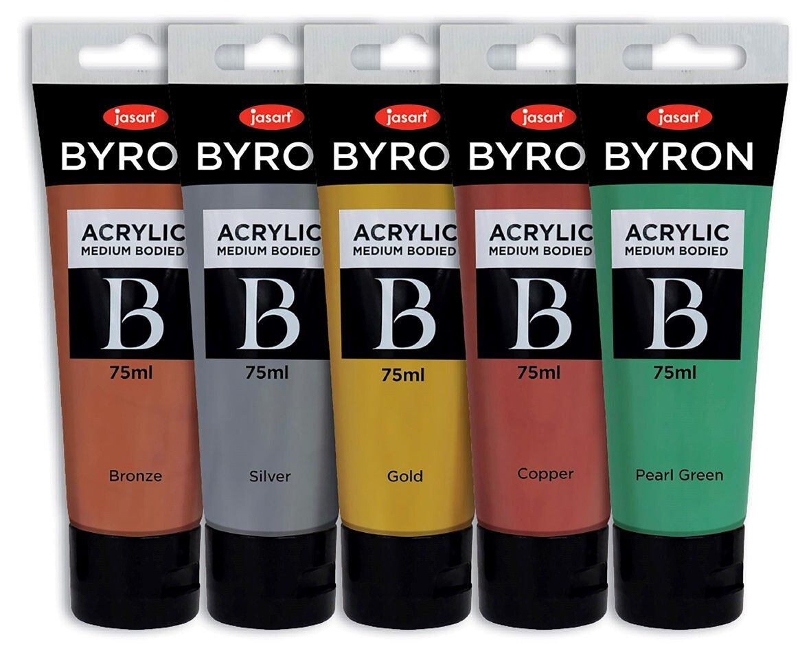 PAINT JASART BYRON ACRYLIC 75ML METALLIC SET 5