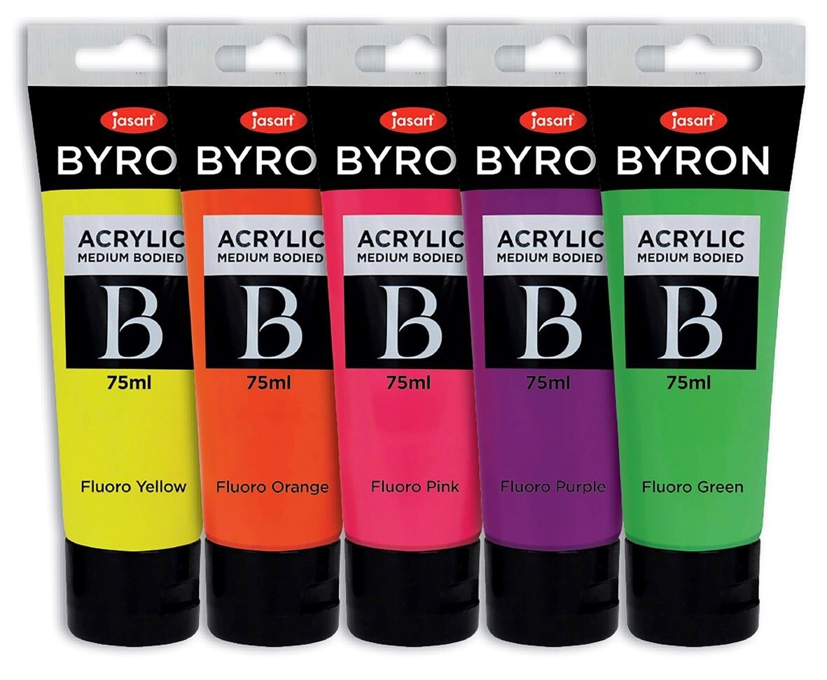 PAINT JASART BYRON ACRYLIC 75ML FLUORO SET 5