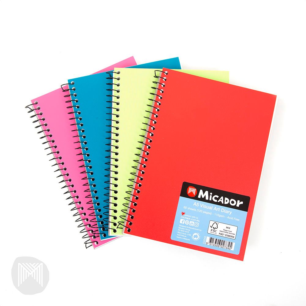 VISUAL ART DIARY MICADOR A5 ASST COLOURS