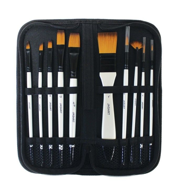 BRUSH SET JASART PREMIUM PEARL WHITE 10 PIECE