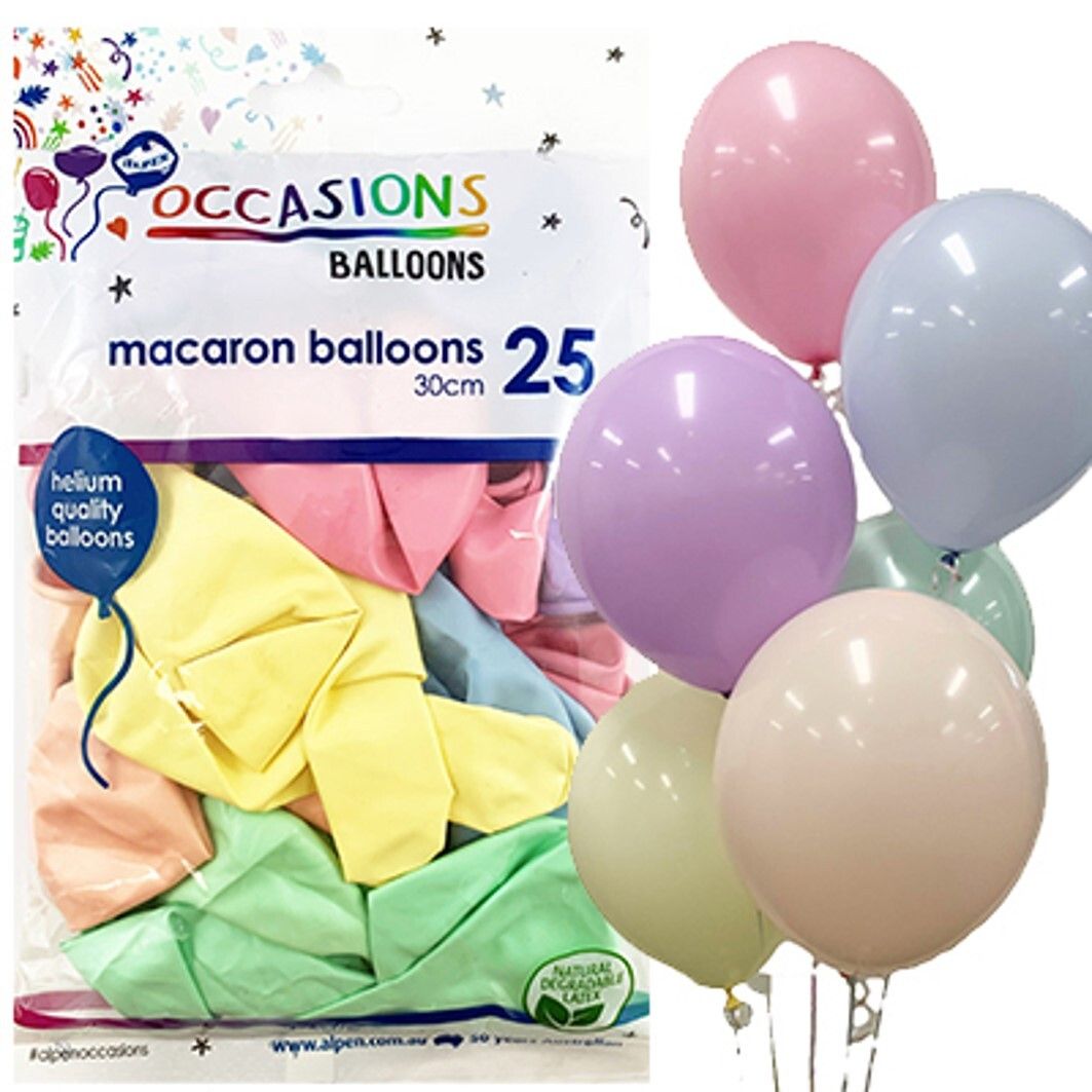 BALLOONS ALPEN 30CM MACARON PASTEL ASSORTED PK25