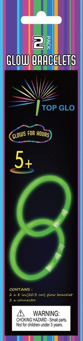 GLO STICK ALPEN BRACELET 20CM 2'S ASST COLS