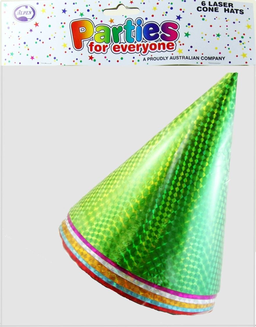 PARTY HATS ALPEN LASER CONE 6'S